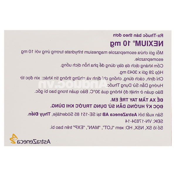 Cốm pha hỗn dịch Nexium 10mg trị trào ngược dạ dày, thực quản (28 gói x 3043mg)