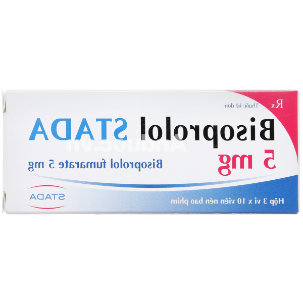 Bisoprolol Stada 5mg trị tăng huyết áp, đau thắt ngực (3 vỉ x 10 viên)