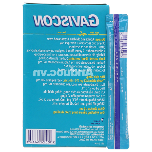 Hỗn dịch uống Gaviscon trị triệu chứng trào ngược dạ dày, thực quản (24 gói x 10ml)