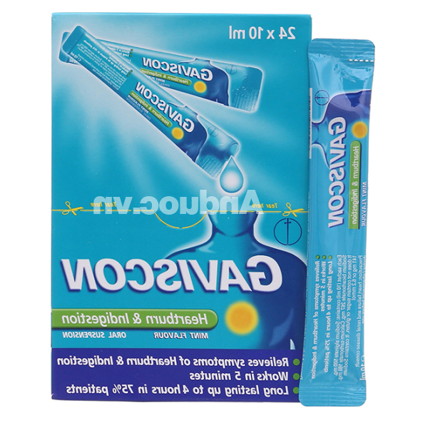 Hỗn dịch uống Gaviscon trị triệu chứng trào ngược dạ dày, thực quản (24 gói x 10ml)