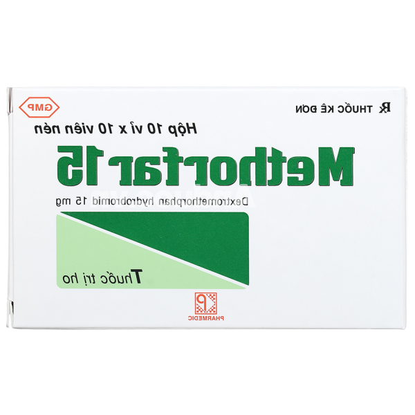 Methorfar 15 trị ho khan, ho do kích ứng (10 vỉ x 10 viên)