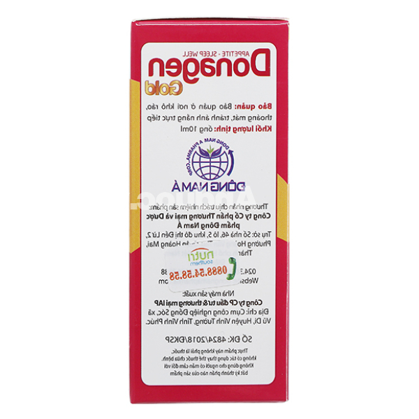 Dung dịch Donagen Gold kích thích ăn ngon, tiêu hóa tốt hộp 20 gói x 10ml