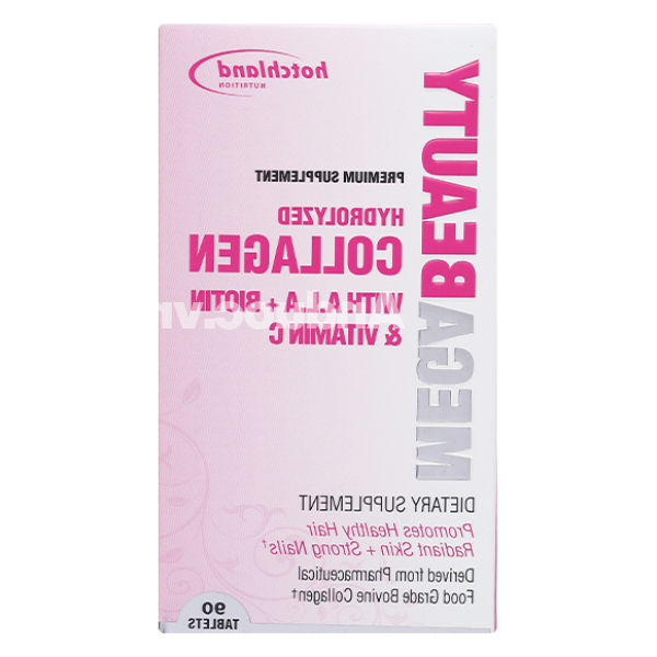 Hotchland Mega Beauty Collagen làm đẹp da, tóc, móng hộp 90 viên