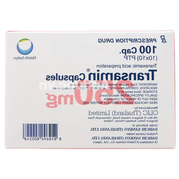 Transamin Tablets 250mg trị chảy máu do tăng tiêu firin (10 vỉ x 10 viên)