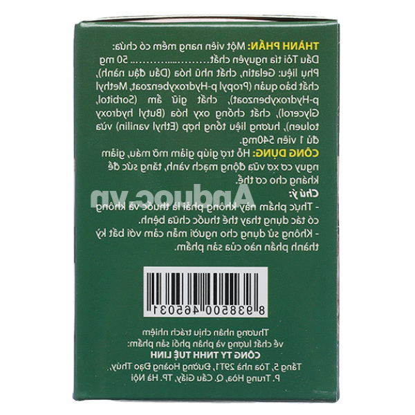 Dầu Tỏi Tuệ Linh hỗ trợ giảm mỡ máu, ngừa xơ vữa chai 100 viên