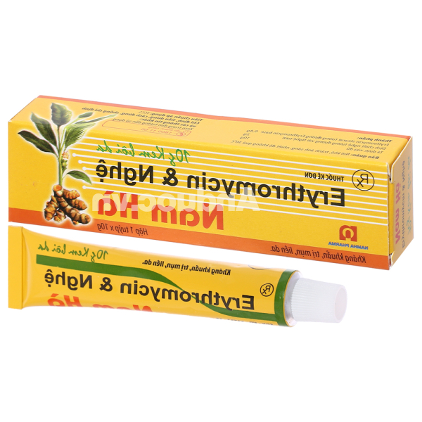 Kem bôi Erythromycin & Nghệ Nam Hà trị mụn, làm liền da tuýp 10g