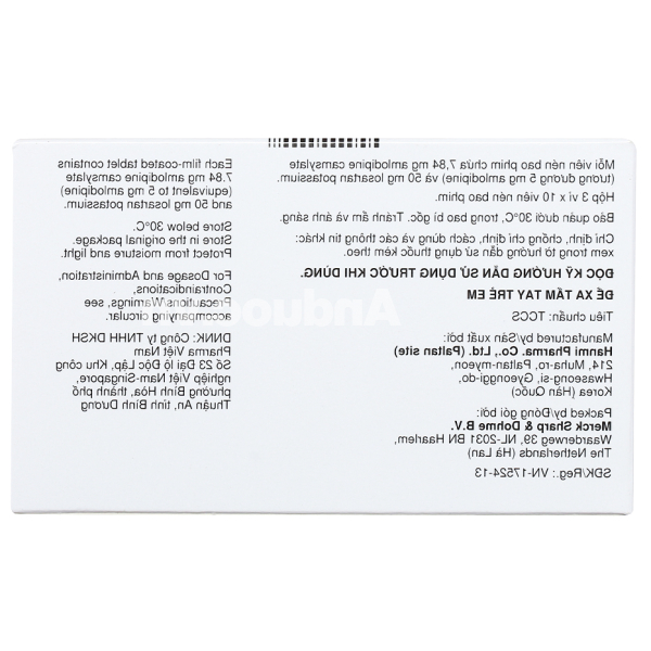 Cozaaz XQ 5/50mg trị tăng huyết áp vô căn (3 vỉ x 10 viên)