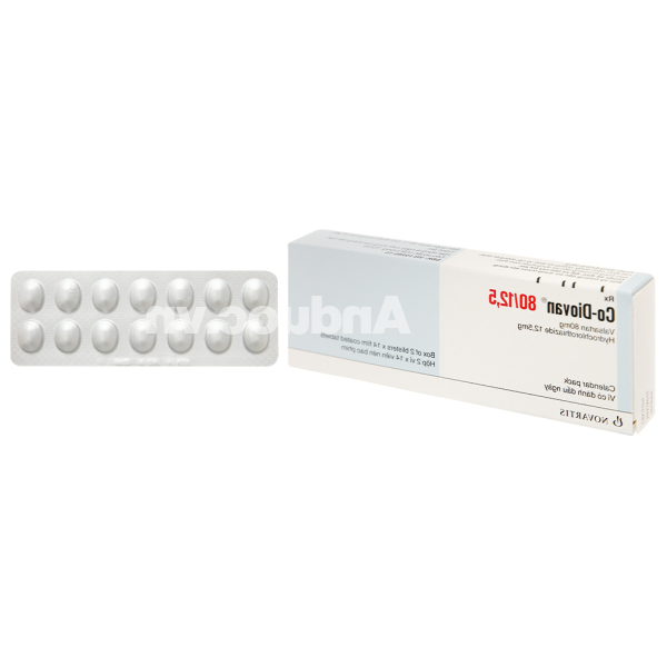 Co-Diovan 80/12.5 trị tăng huyết áp (2 vỉ x 14 viên)