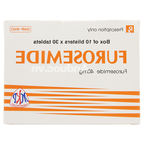 Furosemide Mekophar 40mg trị tăng huyết áp, tăng canxi huyết, trị phù (10 vỉ x 30 viên)