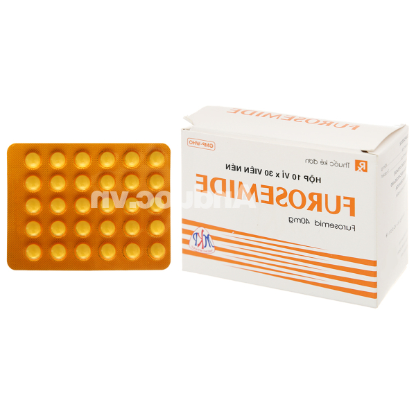 Furosemide Mekophar 40mg trị tăng huyết áp, tăng canxi huyết, trị phù (10 vỉ x 30 viên)