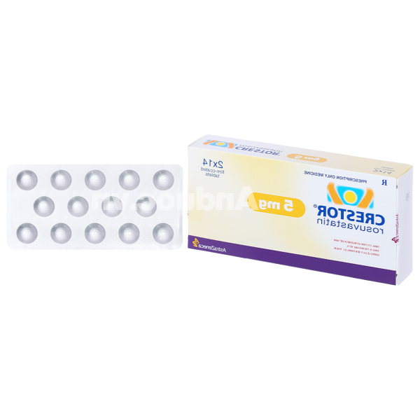 Crestor 5mg trị rối loạn mỡ máu (2 vỉ x 14 viên)