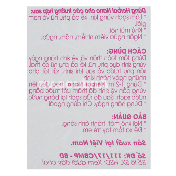 Gel tắm và vệ sinh phụ nữ Herbal Nano ngừa viêm nhiễm chai 100ml