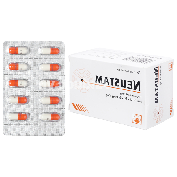 Neustam 400mg trị chóng mặt, giật rung cơ (10 vỉ x 10 viên)