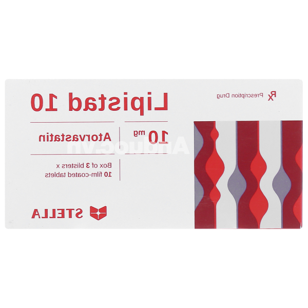Lipistad 10 trị rối loạn mỡ máu (3 vỉ x 10 viên)
