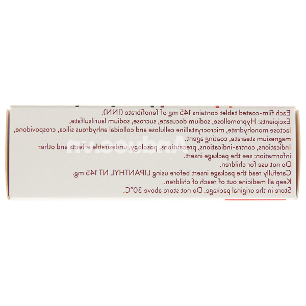 Lipanthyl NT 145mg trị tăng cholesterol máu hoặc triglycerid máu (3 vỉ x 10 viên)