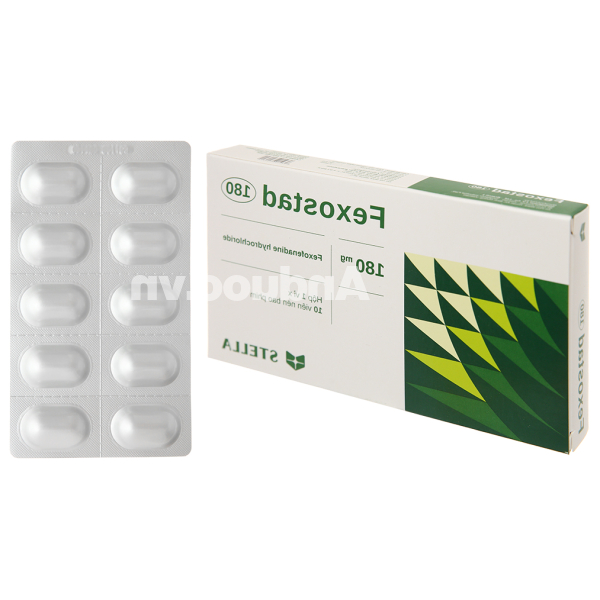 Fexostad 180 giảm triệu chứng của bệnh viêm mũi dị ứng theo mùa (1 vỉ x 10 viên)