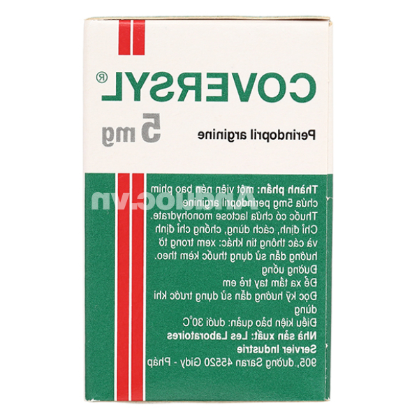 Coversyl 5mg trị tăng huyết áp, suy tim, bệnh động mạch vành hộp 30 viên