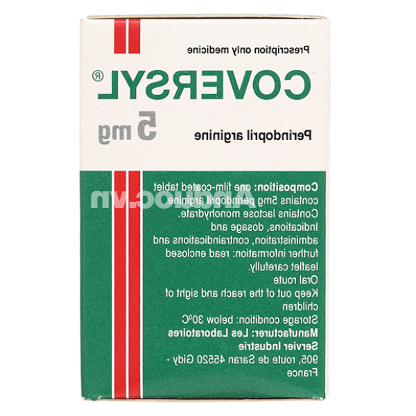 Coversyl 5mg trị tăng huyết áp, suy tim, bệnh động mạch vành hộp 30 viên