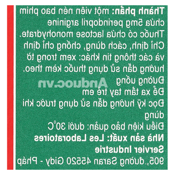 Coversyl 5mg trị tăng huyết áp, suy tim, bệnh động mạch vành hộp 30 viên