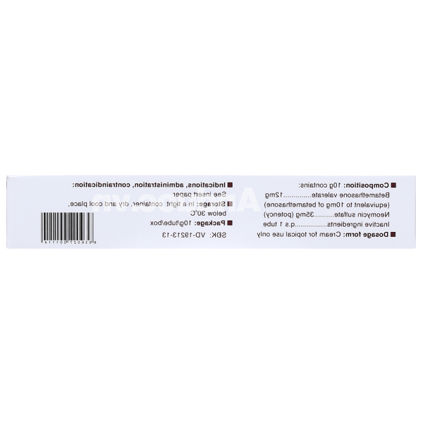 Kem bôi Betaderm-neomycin trị viêm da do dị ứng, do nhiễm trùng tuýp 10g