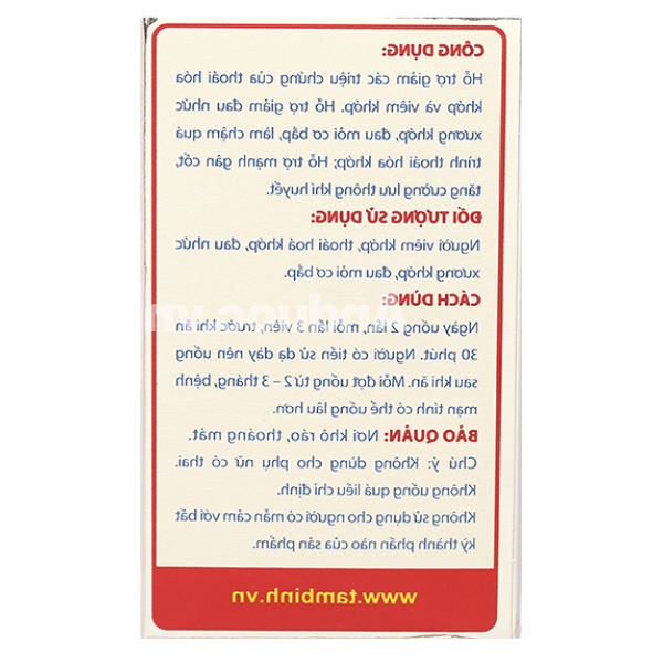 Viên khớp Tâm Bình hỗ trợ giảm thoái hóa khớp, viêm khớp lọ 60 viên