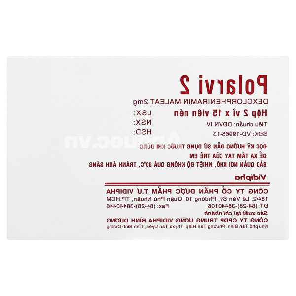 Polarvi 2 trị triệu chứng các biểu hiện dị ứng khác nhau (2 vỉ x 15 viên)