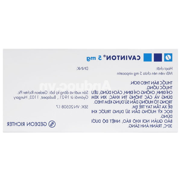 Cavinton 5mg giúp giảm các triệu chứng tâm thần (2 vỉ x 25 viên)