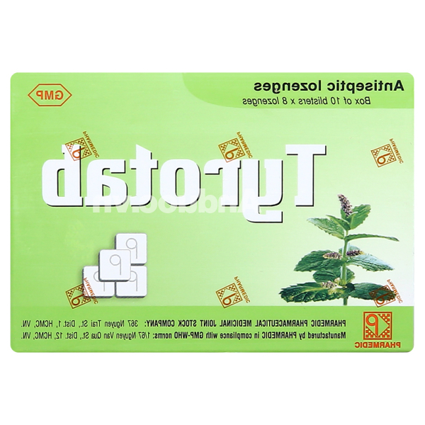 Viên ngậm Tyrotab sát khuẩn, trị viêm họng (10 vỉ x 8 viên)