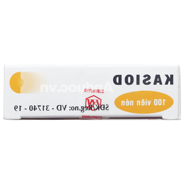 Kasiod 210mg trị lỵ amid đường ruột, tiêu chảy (4 vỉ x 25 viên)