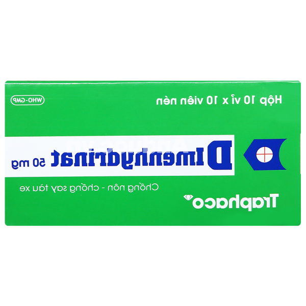 Dimenhydrinat Traphaco 50mg trị triệu chứng nôn, chóng mặt, say xe (10 vỉ x 10 viên)