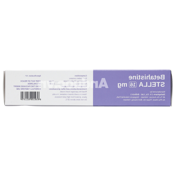 Betahistine Stella 16mg trị triệu chứng chóng mặt, ù tai, buồn nôn (5 vỉ x 10 viên)