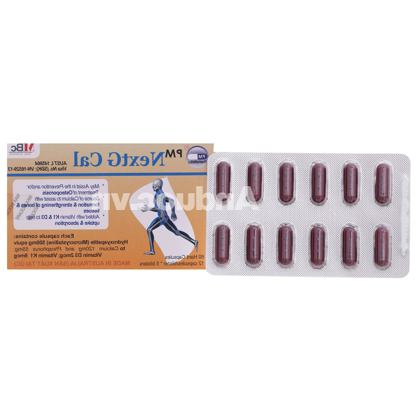 PM NextG Cal bổ sung canxi, trị loãng xương (5 vỉ x 12 viên)