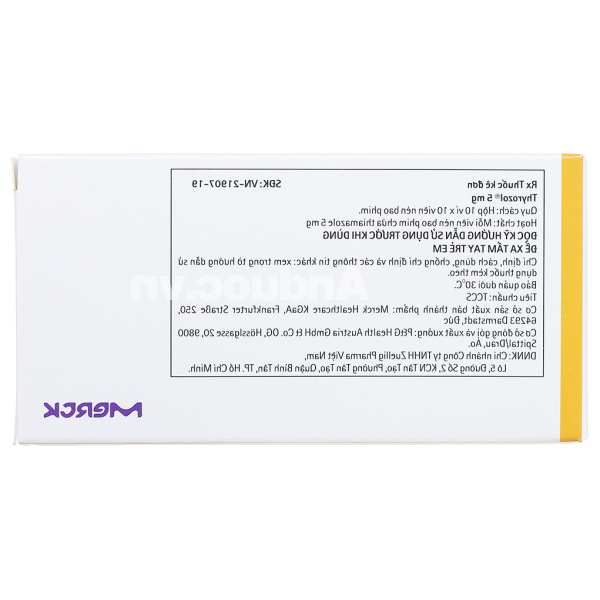 Thyrozol 5mg trị cường giáp (10 vỉ x 10 viên)