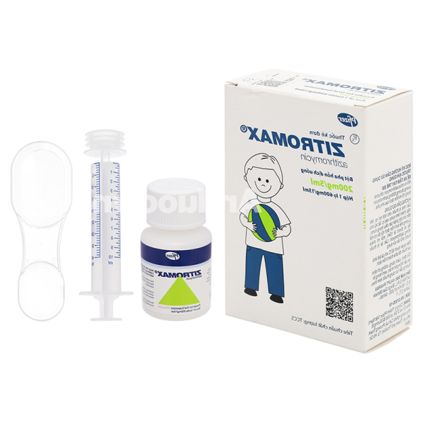 Bột pha hỗn dịch uống Zitromax 200mg/5ml trị nhiễm khuẩn lọ 600mg/15ml
