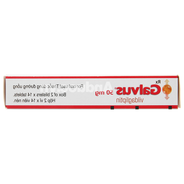 Galvus 50mg trị đái tháo đường tuýp 2 (2 vỉ x 14 viên)