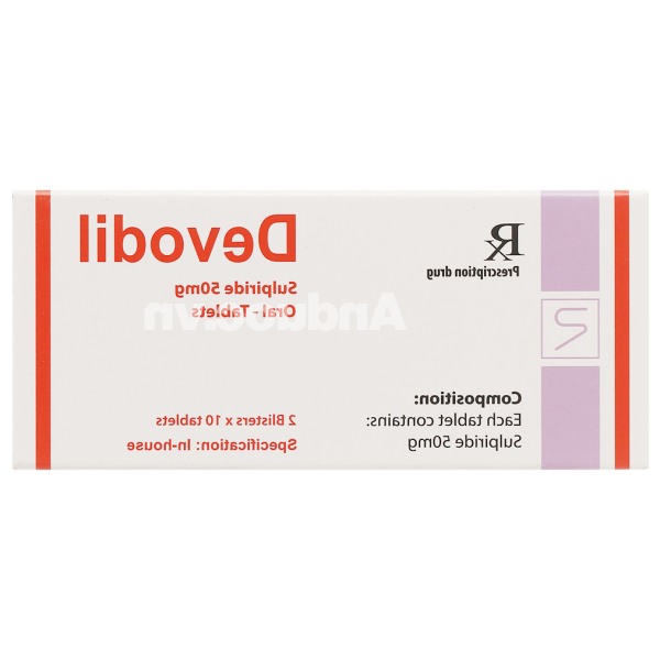 Devodil 50mg trị rối loạn hành vi, triệu chứng lo âu (2 vỉ x 10 viên)