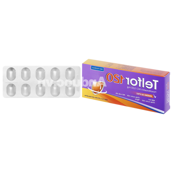 Telfor 120 trị các triệu chứng viêm mũi dị ứng, mày đay (2 vỉ x 10 viên)