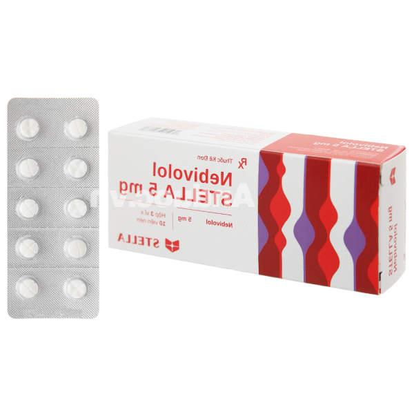 Nebivolol Stella 5mg trị tăng huyết áp (3 vỉ x 10 viên)