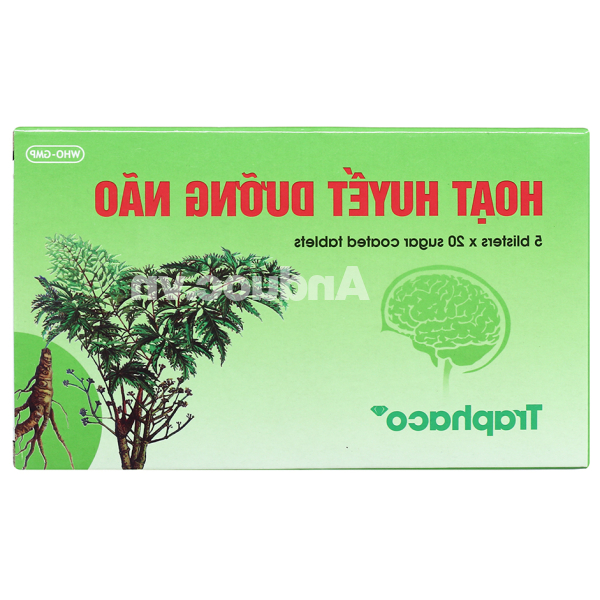 Viên bao đường Hoạt Huyết Dưỡng Não Traphaco giúp cải thiện trí nhớ (5 vỉ x 20 viên)