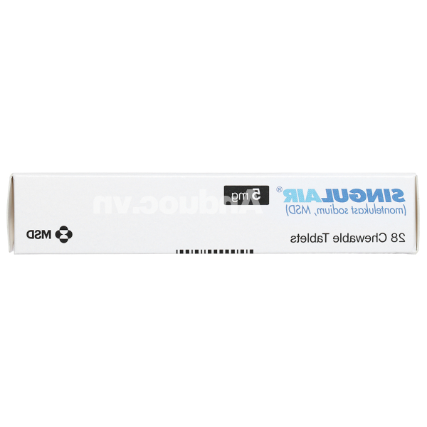 Viên nhai Singulair 5mg dự phòng và trị hen phế quản mạn tính (2 vỉ x 14 viên)