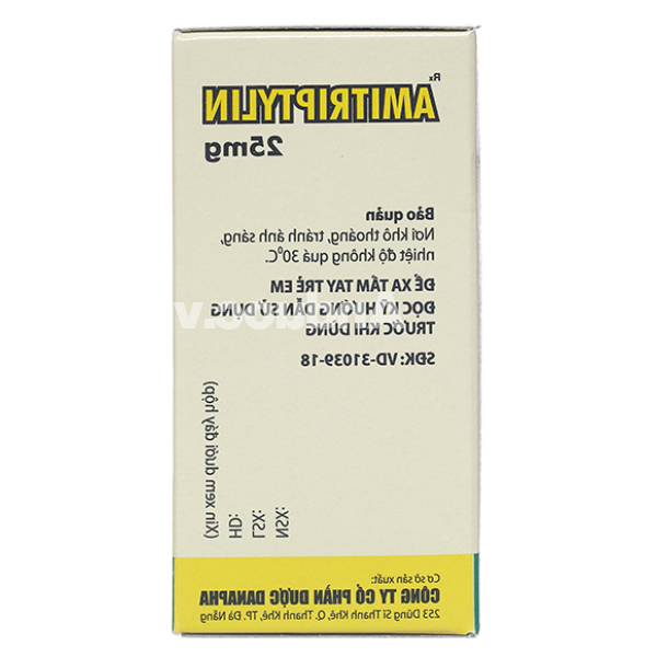 Amitriptylin Danapha 25mg trị trầm cảm lọ 100 viên