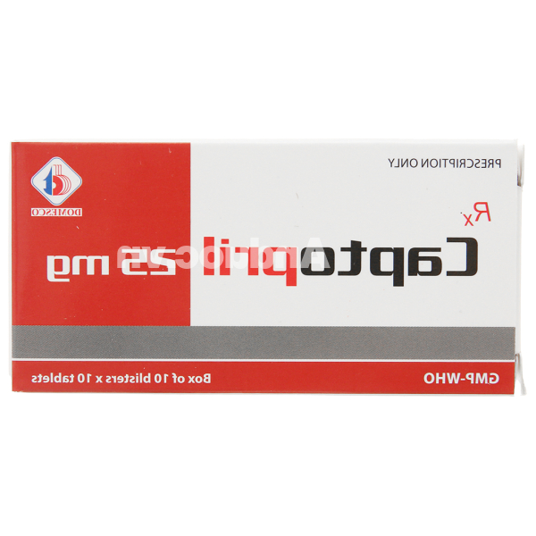 Captopril Domesco 25mg trị tăng huyết áp, suy tim (10 vỉ x 10 viên)