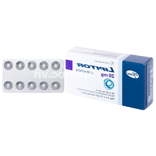 Lipitor 20mg trị rối loạn mỡ máu (3 vỉ x 10 viên)