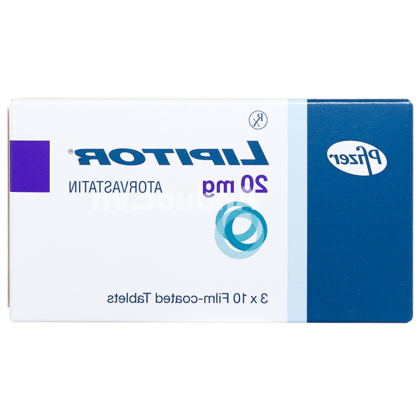 Lipitor 20mg trị rối loạn mỡ máu (3 vỉ x 10 viên)