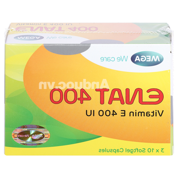 Enat 400 bổ sung vitamin E, ngừa lão hóa (3 vỉ x 10 viên)