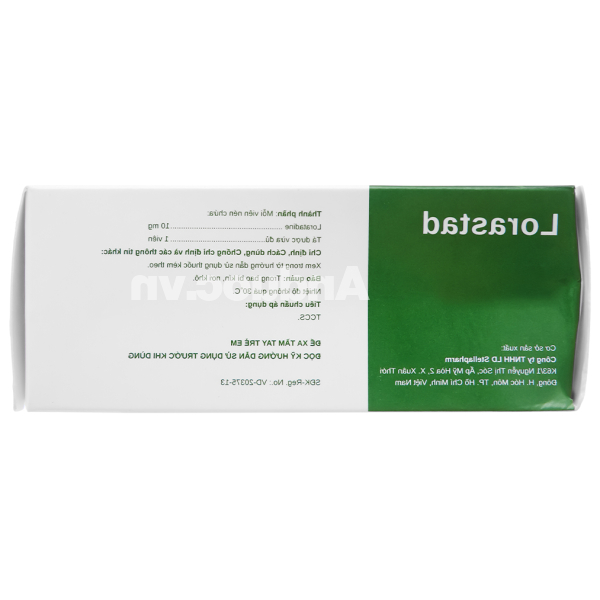 Lorastad 10mg giúp giảm các triệu chứng dị ứng (10 vỉ x 10 viên)