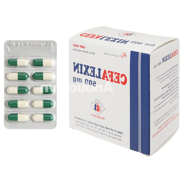 Cefalexin Domesco 500mg trị nhiễm khuẩn (10 vỉ x 10 viên)