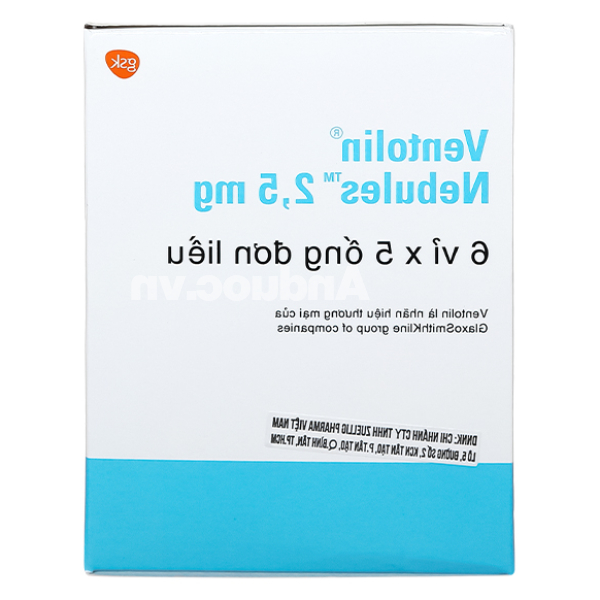 Dung dịch khí dung Ventolin Nebules 2.5mg trị, ngừa co thắt phế quản (30 ống x 2.5ml)