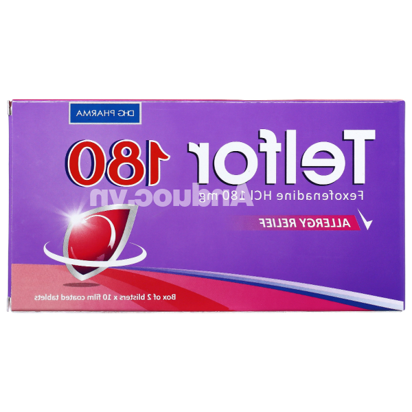 Telfor 180 trị triệu chứng của bệnh mề đay mãn tính (2 vỉ x 10 viên)