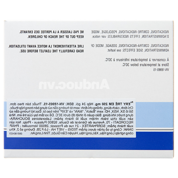 Thuốc bột Ery Children 250mg trị nhiễm khuẩn (24 gói x 2.375g)